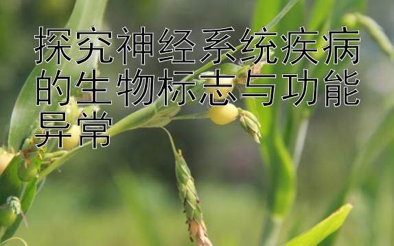 探究神经系统疾病的生物标志与功能异常